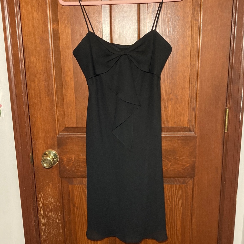 Vintage Jump Black Bow Mesh Y2K 2000s 90s Formal Mini Dress 9/10